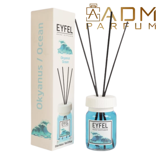 Odorizant Eyfel Ocean Okyanus 120 ml prezentare cu ambalaj și bețișoare