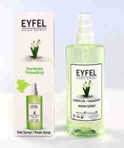 Spray odorizant de cameră Eyfel Ghiocel 400 ml – flacon și cutie Kardelen Snowdrop