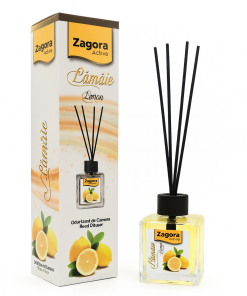 Odorizant de cameră Zagora Active Lămâie 120 ml – difuzor cu bețișoare și aromă citrică proaspătă