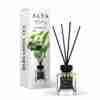 Odorizant de cameră Alya Bergamot Tea 100 ml, flacon cu bețișoare negre și cutie