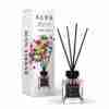 Odorizant de cameră Alya Bubble Gum 100 ml, flacon cu bețișoare negre și cutie