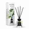 Odorizant de cameră Alya Gardenia 100 ml, flacon cu bețișoare negre și cutie