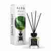 Odorizant de cameră Alya Green Forest 100 ml, flacon cu bețișoare negre și cutie