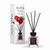 Odorizant de cameră Alya Juicy Apple 100 ml, flacon cu bețișoare negre și cutie