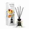 Odorizant de cameră Alya Peach 100 ml, flacon cu bețișoare negre și cutie