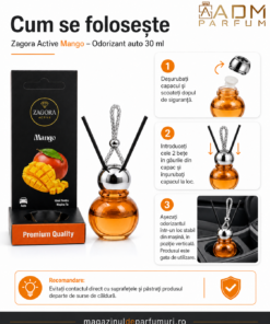 Cum se folosește odorizantul auto Zagora Active Mango 30 ml