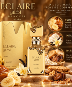 Lattafa Eclaire Banoffi 100 ml piramidă olfactivă cu banană, vanilie și praline