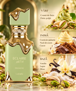 Lattafa Eclaire Pistache 100 ml piramidă olfactivă și note parfum