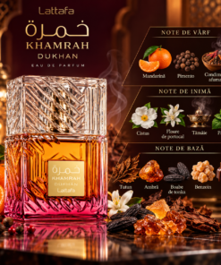 Lattafa Khamrah Dukhan Apă de Parfum Unisex 100 ml – piramidă olfactivă