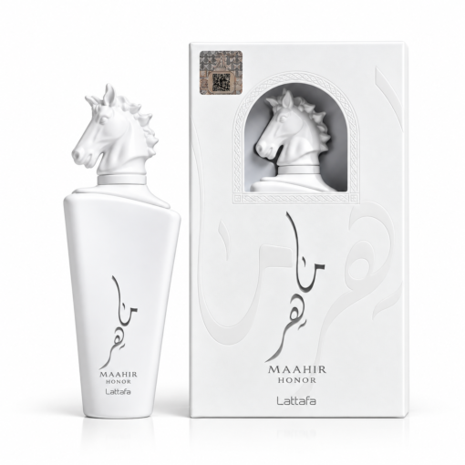 Lattafa Maahir Honor 100 ml apă de parfum – flacon alb și cutie