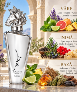 Lattafa Maahir Legacy 100 ml piramidă olfactivă cu lime, mentă, grapefruit, lavandă și ananas