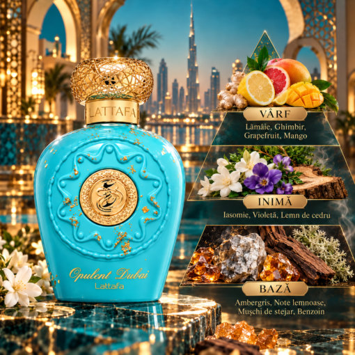 Lattafa Opulent Dubai 100 ml piramidă olfactivă și note parfum