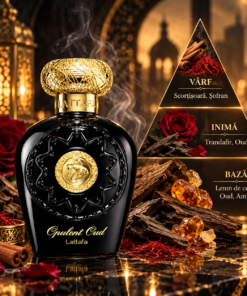 Lattafa Opulent Oud 100 ml piramidă olfactivă cu scorțișoară, șofran, trandafir și oud