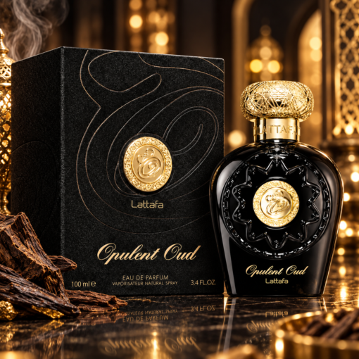 Lattafa Opulent Oud 100 ml parfum unisex în decor oriental elegant