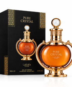Lattafa Pure Crystal 100 ml apă de parfum unisex – flacon auriu și cutie neagră