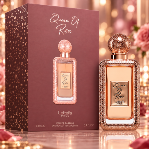 Lattafa Queen of Roses 100 ml parfum de damă în decor premium cu trandafiri