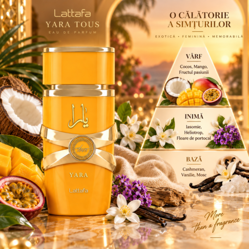 Lattafa Yara Tous Apă de Parfum 100 ml și piramida notelor olfactive