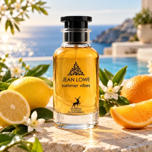 Maison Alhambra Jean Lowe Summer Vibes Eau de Parfum Unisex 100 ml – flacon în decor