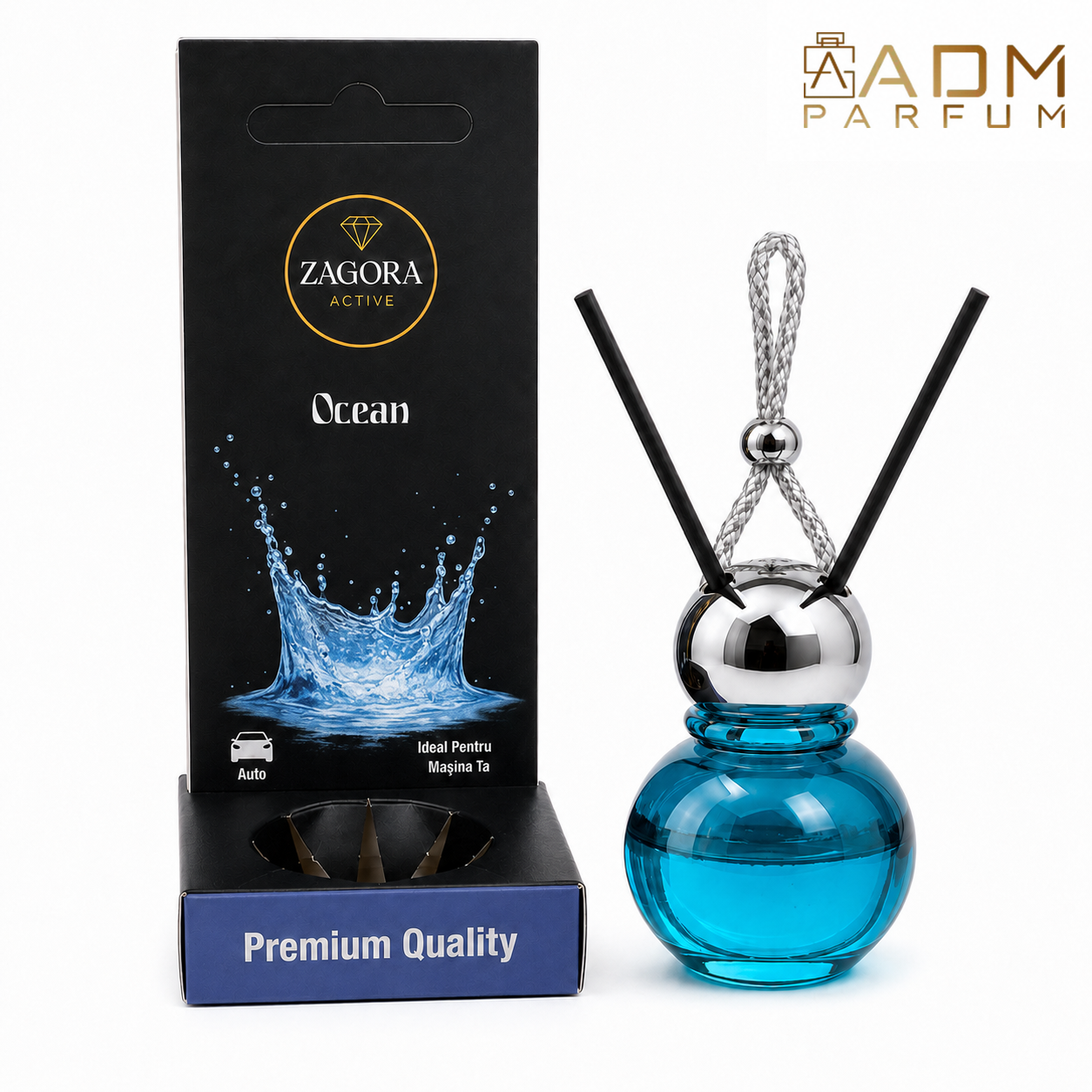 Odorizant auto Zagora Active Ocean 30 ml cu 2 bețe