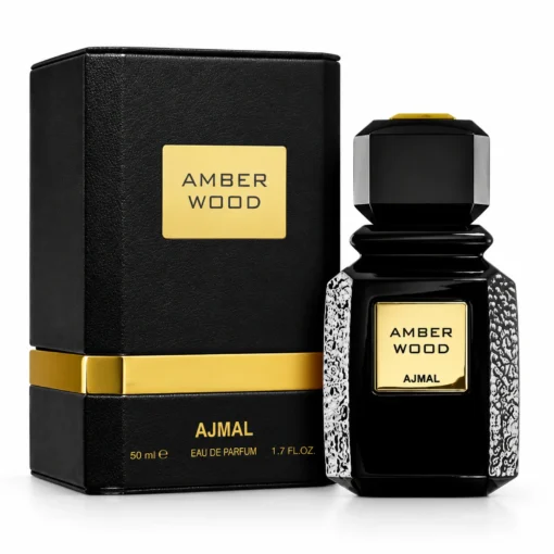 Ajmal Amber Wood 50 ml, flacon și cutie