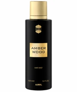 Ajmal Amber Wood Hair Mist 100 ml, flacon pe fundal alb