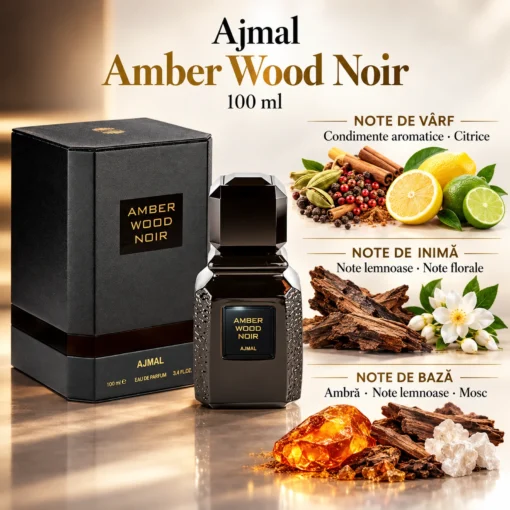 Ajmal Amber Wood Noir 100 ml, piramida olfactivă