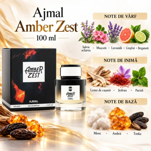 Ajmal Amber Zest 100 ml, piramida olfactivă