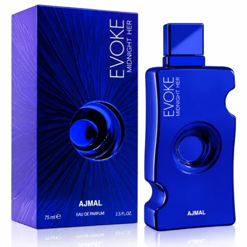 Ajmal Evoke Midnight Her 75 ml, flacon și cutie