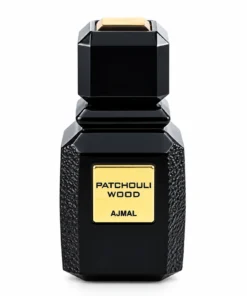 Ajmal Patchouli Wood 50 ml, flacon pe fundal alb