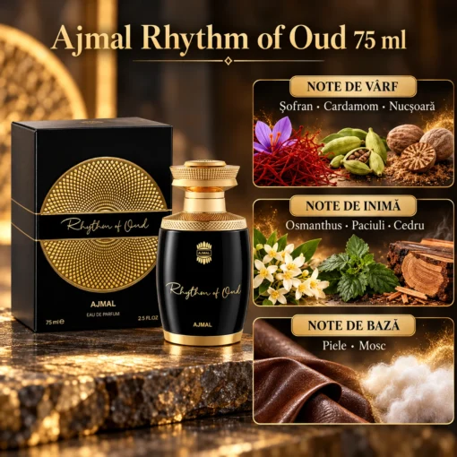 Ajmal Rhythm of Oud 75 ml, piramida olfactivă