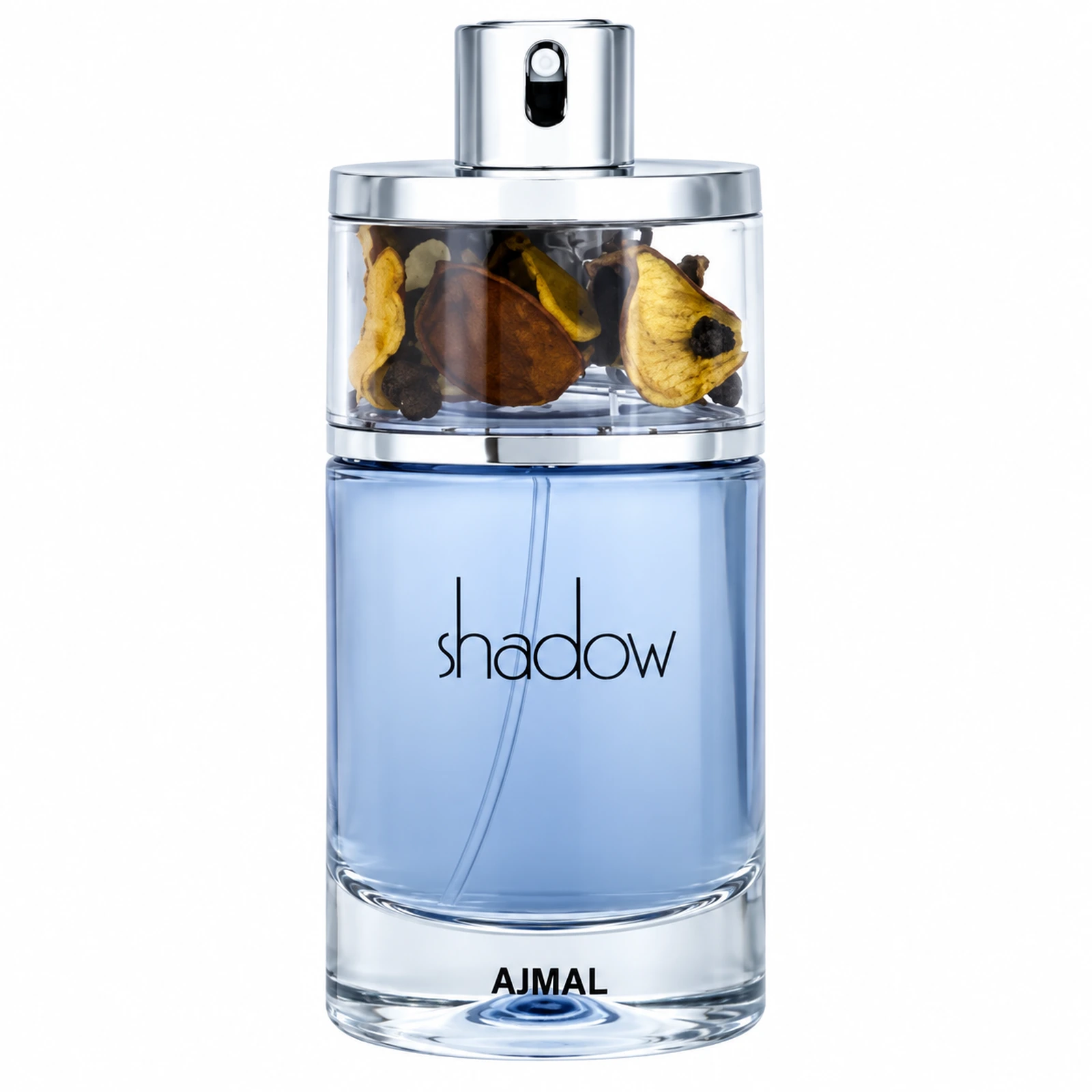 Ajmal Shadow Him 75 ml, flacon pe fundal alb