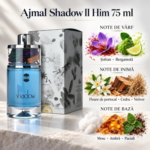 Ajmal Shadow II Him 75 ml, piramida olfactivă