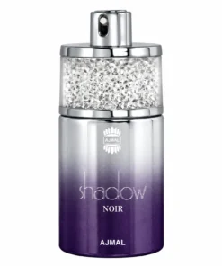 Ajmal Shadow Noir 75 ml, flacon pe fundal alb