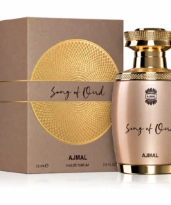 Ajmal Song of Oud 75 ml, flacon și cutie