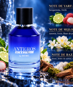 Piramida olfactivă Anteros Extreme by PATRIC 100 ml, cu bergamotă, litchi, iasomie, frezie, floare de portocal, mosc, santal și mușchi.