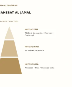 Piramida olfactivă Sahebat Al Jamal Ard Al Zaafaran: note de vârf, inimă și bază