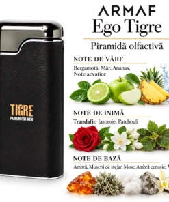 Armaf Ego Tigre 100 ml – flacon și piramidă olfactivă
