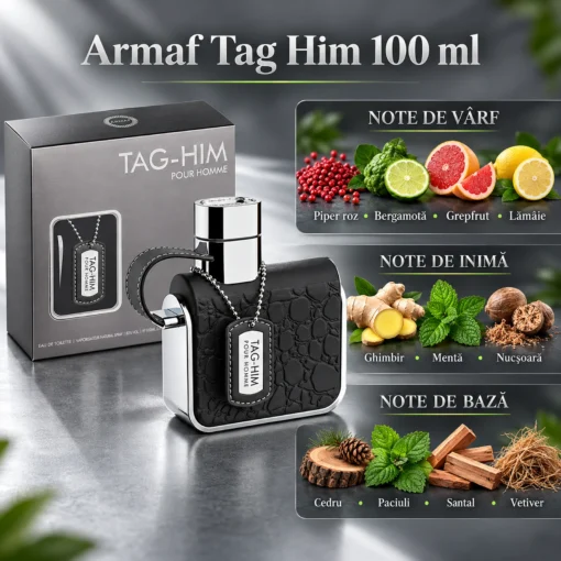 Armaf Tag Him 100 ml, apă de toaletă pentru bărbați – piramida olfactivă