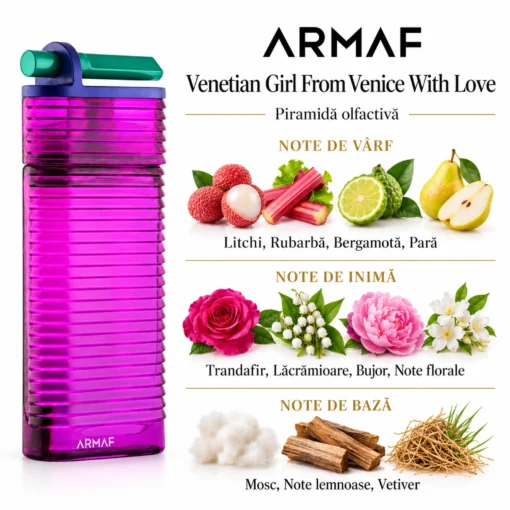 Armaf Venetian Girl From Venice With Love 100 ml – flacon și piramidă olfactivă