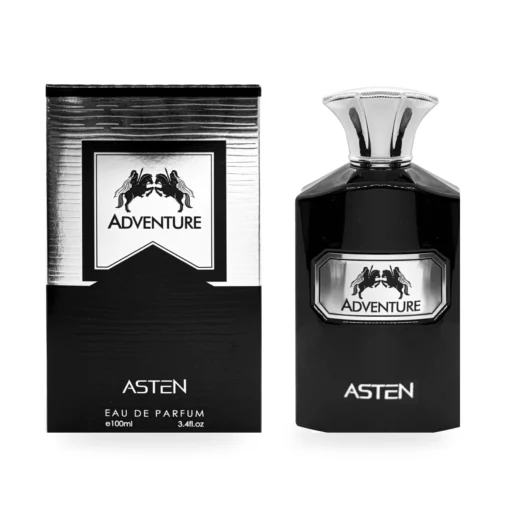 Flacon și cutie originală Adventure Asten, 100 ml, fundal alb