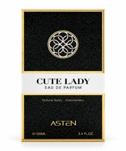 Cutia originală pentru Cute Lady Asten, parfum 100 ml, pe fundal alb