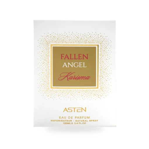 Cutia originală a parfumului Fallen Angel Asten 100 ml, pe fundal alb