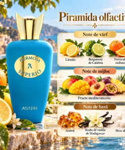 Piramida olfactivă Hermosa Superio Asten 100 ml: Bergamotă, Lămâie, Note fructate, Mosc alb, Vanilie de Madagascar