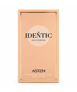 Cutia originală a parfumului Identic Asten 100 ml, pe fundal alb