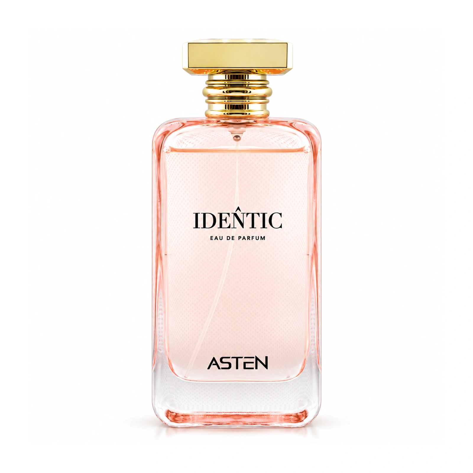 Flacon Identic Asten, apă de parfum pentru femei, 100 ml, pe fundal alb