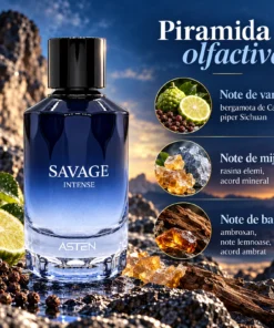 Piramida olfactivă Savage Intense Asten 100 ml: Bergamotă, Note citrice, Lavandă, Note aromatice, Ambroxan, Mosc