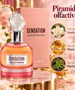 Piramida olfactivă Sensation Asten 100 ml: Miere, Note citrice, Cireș, Floare de portocal, Boabe de tonka, Lemn de santal