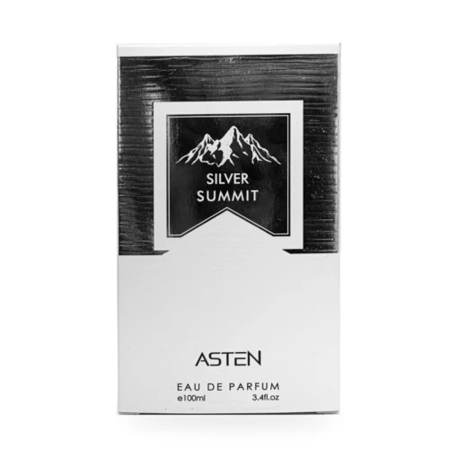 Cutia originală Silver Summit Asten 100 ml, pe fundal alb