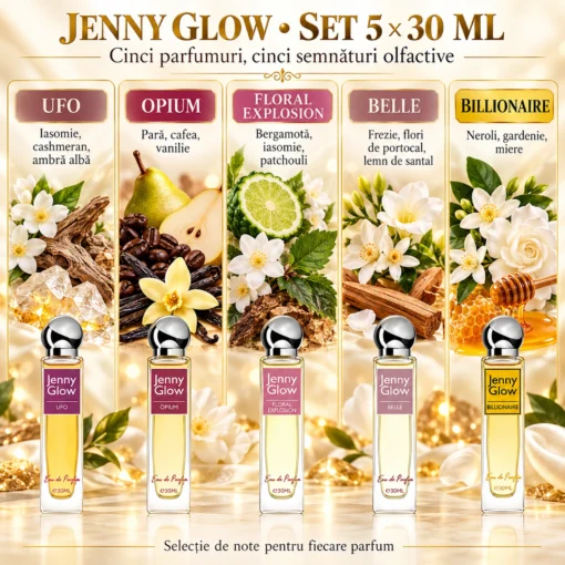 Jenny Glow U.O.F.B.B 5 x 30 ml, notele parfumurilor incluse