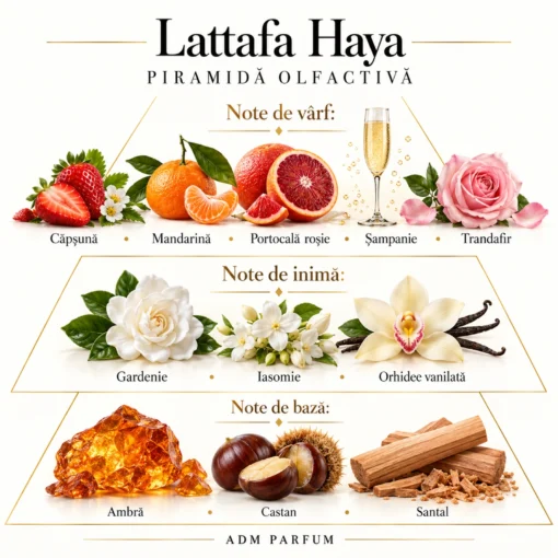 Lattafa Haya 100 ml – piramidă olfactivă